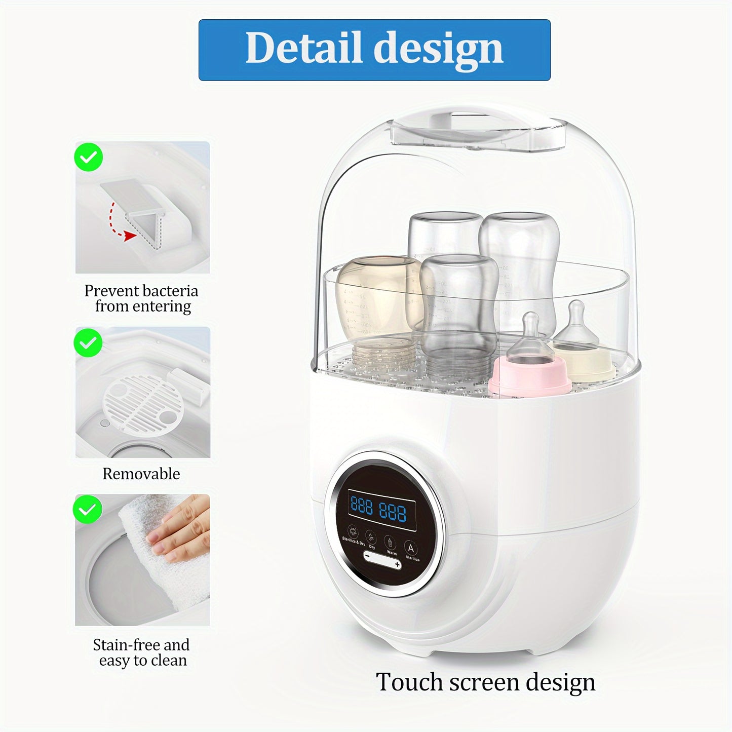 Bottle Sterilizer And Dryer, Baby Bottle Sterilizer, Electric Steam, Universal Fit For All Bottles, Pacifiers, Breast Pumps,