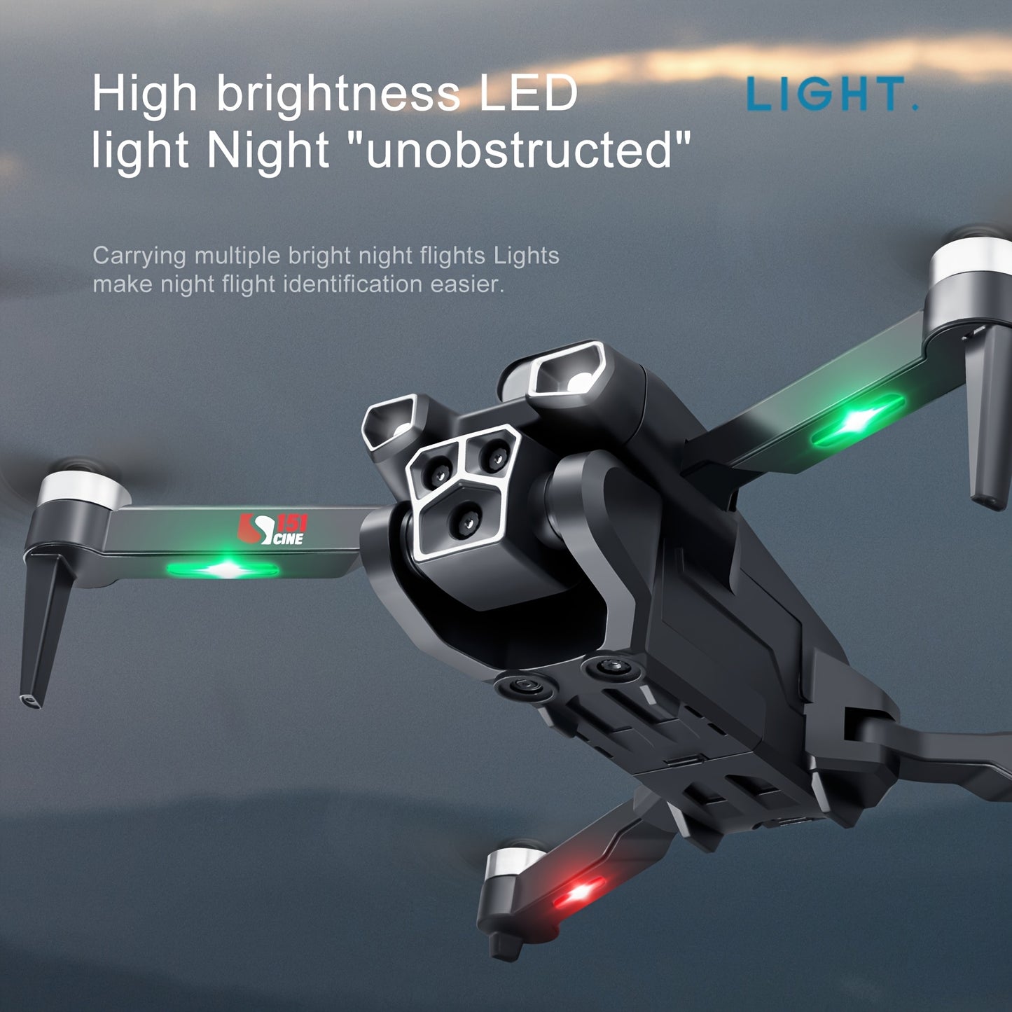 2024 S151 Drone with Three Cameras, Wi-Fi, GPS - Remote Control