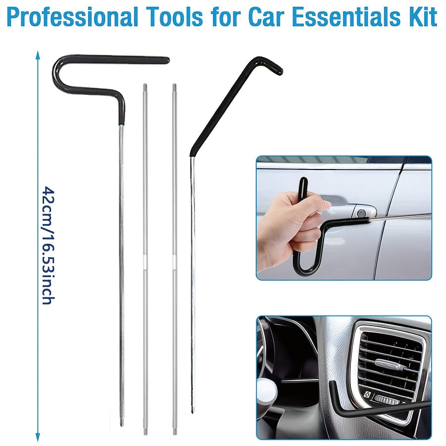 Thickened Emergency Open Unlock Tool Kit - Car Wedge Pump Door Repair Air Cushion with Long Reach Grabber