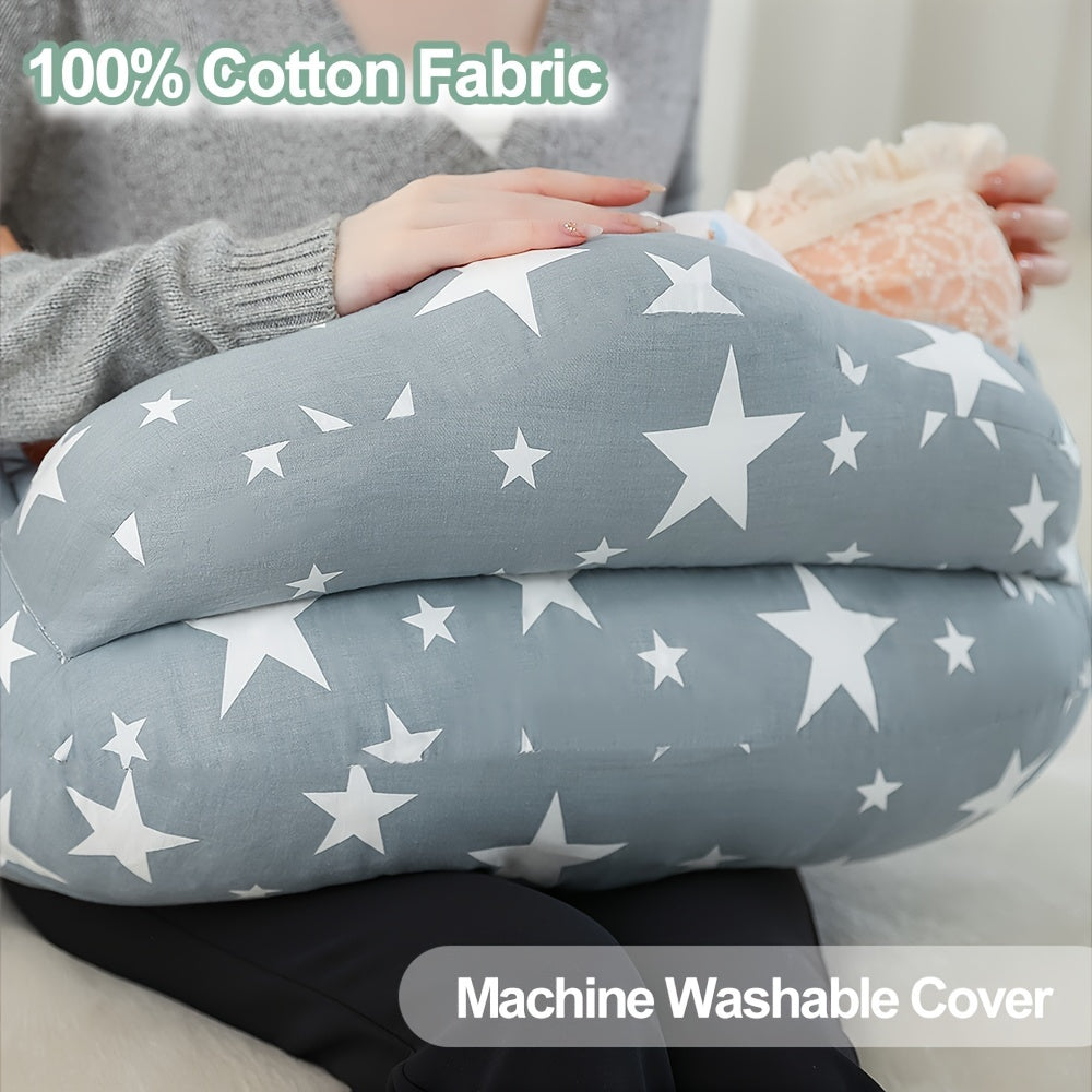 Adjustable Nursing Pillow for Breastfeeding, Feeding Pillow with Safety Fence More Support for Mom and Baby