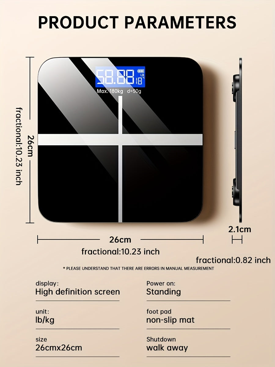 Weight Scale Electronic Scale, 396 Pound Digital Bathroom Scale, High-precision Weight Scale With LED High-definition Display Screen And Temperature Display