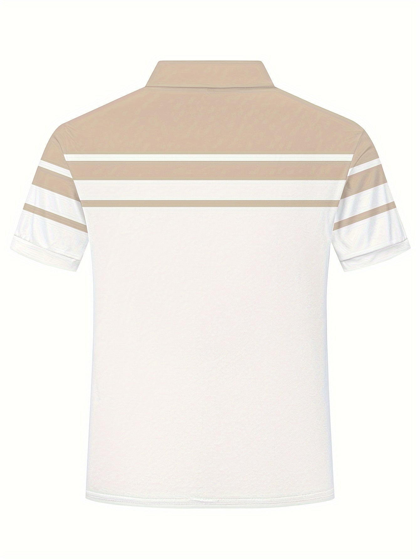 Summer Fashion Striped Polo Shirt - Men's Color Short Sleeve Lapel T-shirt for Casual Sports and Comfy Wear -